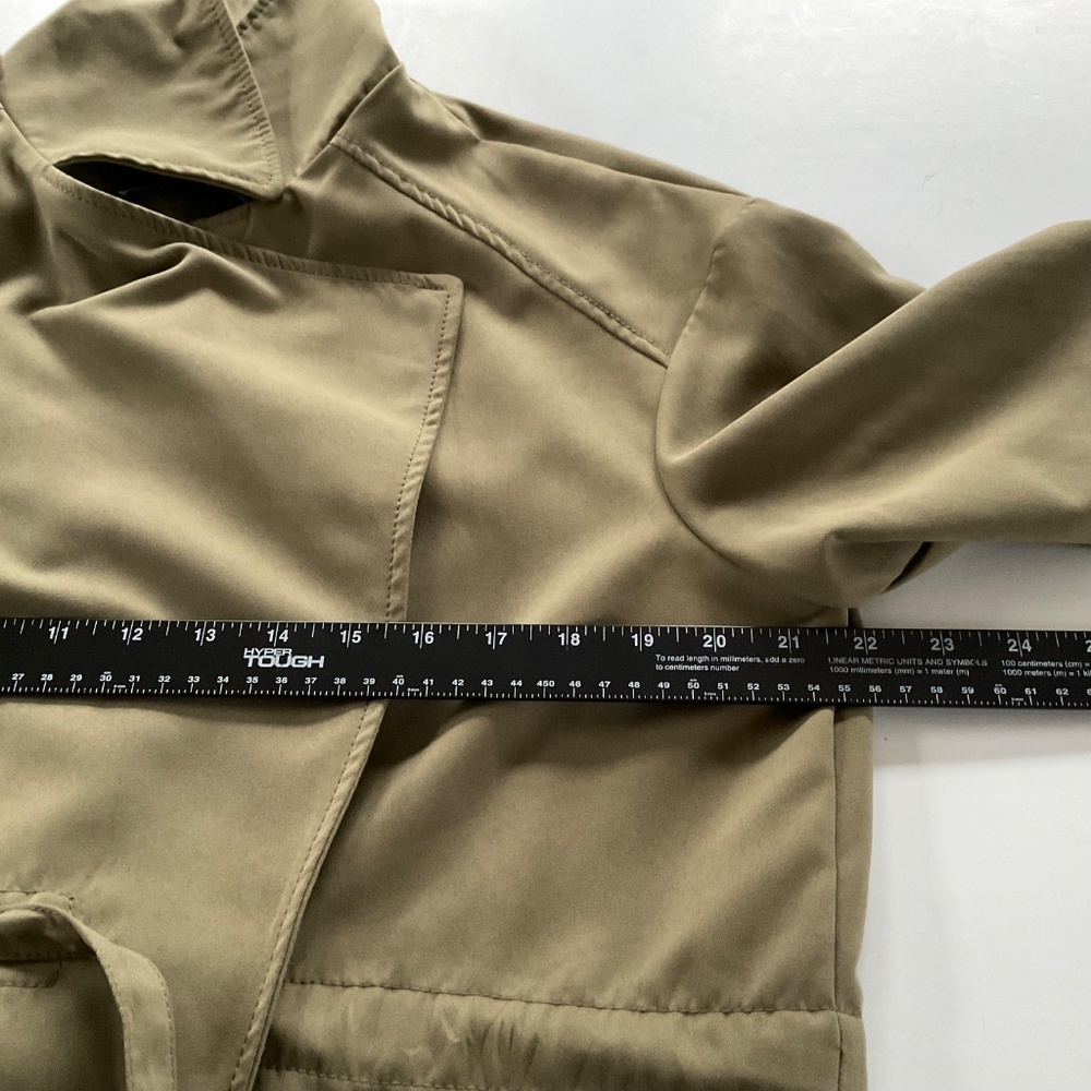 Stradivarius Womens Waterfall Collar Jacket Sz S Olive Green Lightweight Utility - Picture 7 of 11
